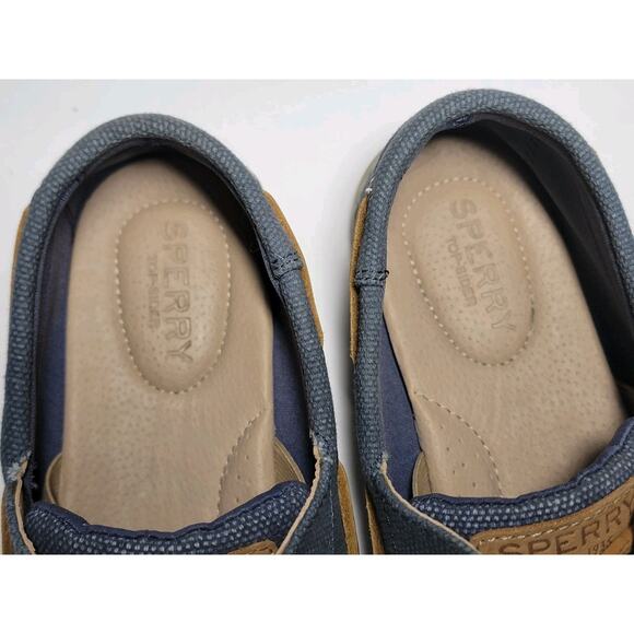 Sperry Songfish 3-Eye Boat Shoes Women’s Size 7 STS97723 Navy Tan Leather Clean - Picture 8 of 9